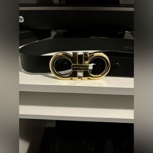 Ferragamo Belt Gold and black